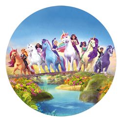 Painel Redondo 50x50 - Academia do Unicórnio - PAINEL E CORES