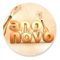 Painel Redondo 50x50 - Ano Novo - PAINEL E CORES