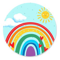 Painel Redondo 50x50 - Arco-Íris - PAINEL E CORES