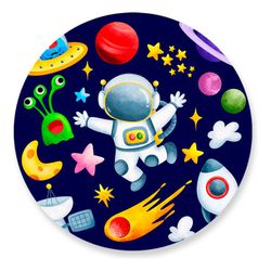 Painel Redondo 50x50 - Astronauta - PAINEL E CORES