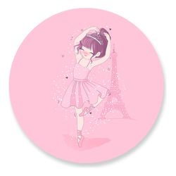 Painel Redondo 50x50 - Bailarina - PAINEL E CORES