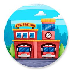 Painel Redondo 50x50 - Bombeiro - PAINEL E CORES