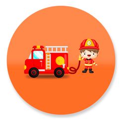 Painel Redondo 50x50 - Bombeiro - PAINEL E CORES
