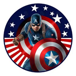 Painel Redondo 50x50 - Capitão América - PAINEL E CORES