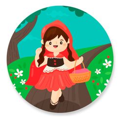 Painel Redondo 50x50 - Chapeuzinho Vermelho - PAINEL E CORES