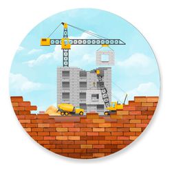 Painel Redondo 50x50 - Construção - PAINEL E CORES