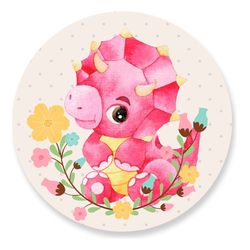 Painel Redondo 50x50 - Dinossauro - PAINEL E CORES