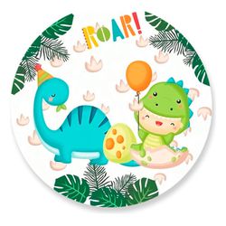 Painel Redondo 50x50 - Dinossauro - PAINEL E CORES