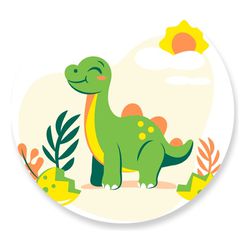 Painel Redondo 50x50 - Dinossauro - PAINEL E CORES