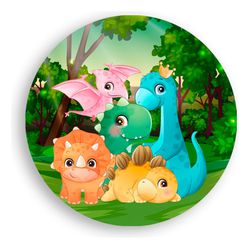 Painel Redondo 50x50 - Dinossauro - PAINEL E CORES