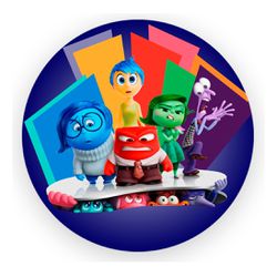 Painel Redondo 50x50 - Divertidamente - PAINEL E CORES