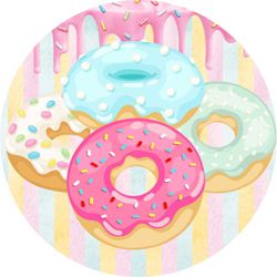 Painel Redondo 50x50 - Doces Confeitaria - PAINEL E CORES