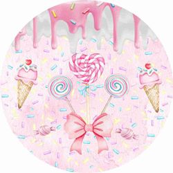 Painel Redondo 50x50 - Doces Confeitaria - PAINEL E CORES