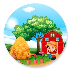 Painel Redondo 50x50 - Fazenda Agro - PAINEL E CORES