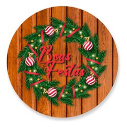Painel Redondo 50x50 - Feliz Natal - PAINEL E CORES