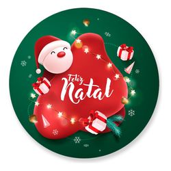 Painel Redondo 50x50 - Feliz Natal - PAINEL E CORES
