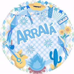 Painel Redondo 50x50 - Festa Junina - PAINEL E CORES