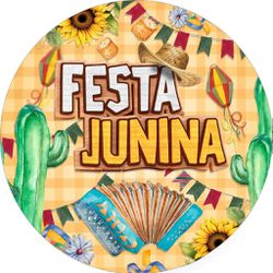 Painel Redondo 50x50 - Festa Junina - PAINEL E CORES