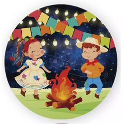 Painel Redondo 50x50 - Festa Junina - PAINEL E CORES