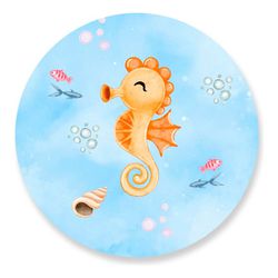 Painel Redondo 50x50 - Fundo do Mar - PAINEL E CORES