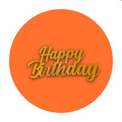 Painel Redondo 50x50 - Happy Birthday - PAINEL E CORES