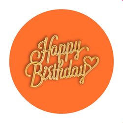 Painel Redondo 50x50 - Happy Birthday - PAINEL E CORES