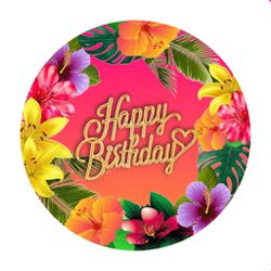 Painel Redondo 50x50 - Happy Birthday - PAINEL E CORES