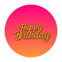 Painel Redondo 50x50 - Happy Birthday - PAINEL E CORES
