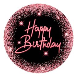 Painel Redondo 50x50 - Happy Birthday - PAINEL E CORES