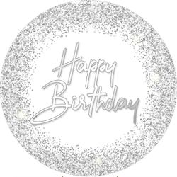 Painel Redondo 50x50 - Happy Birthday - PAINEL E CORES
