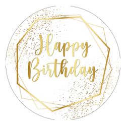 Painel Redondo 50x50 - Happy Birthday - PAINEL E CORES