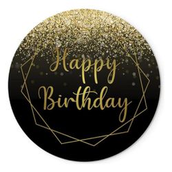 Painel Redondo 50x50 - Happy Birthday - PAINEL E CORES