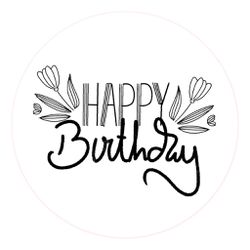 Painel Redondo 50x50 - Happy Birthday - PAINEL E CORES