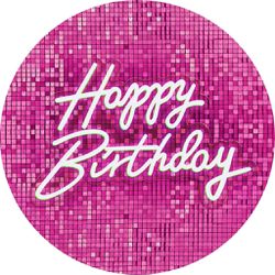 Painel Redondo 50x50 - Happy Birthday - PAINEL E CORES