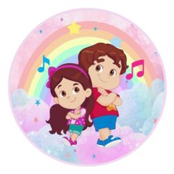 Painel Redondo 50x50 - Maria Clara e JP - PAINEL E CORES