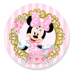 Painel Redondo 50x50 - Minnie - PAINEL E CORES