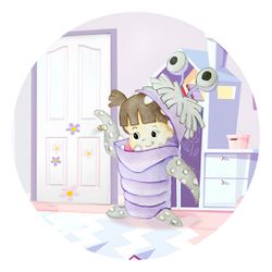 Painel Redondo 50x50 - Monstros S.A - PAINEL E CORES