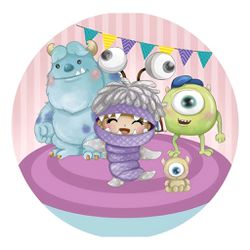 Painel Redondo 50x50 - Monstros S.A - PAINEL E CORES