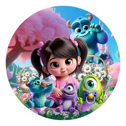 Painel Redondo 50x50 - Monstros S.A - PAINEL E CORES