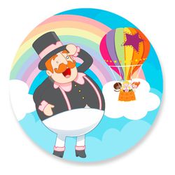 Painel Redondo 50x50 - Mundo Bita - PAINEL E CORES