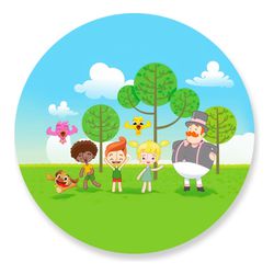 Painel Redondo 50x50 - Mundo Bita - PAINEL E CORES