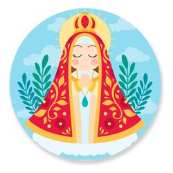 Painel Redondo 50x50 - Nossa Senhora Aparecida - PAINEL E CORES