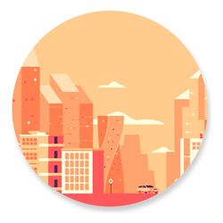 Painel Redondo 50x50 - Prédios - PAINEL E CORES