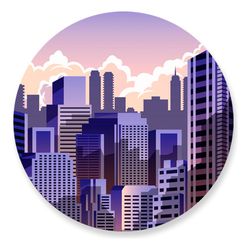 Painel Redondo 50x50 - Prédios - PAINEL E CORES