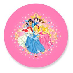 Painel Redondo 50x50 - Princesas - PAINEL E CORES