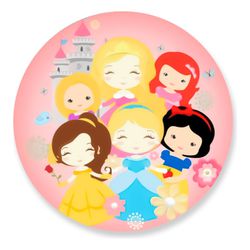 Painel Redondo 50x50 - Princesas - PAINEL E CORES