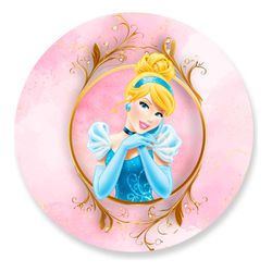 Painel Redondo 50x50 - Princesas - PAINEL E CORES