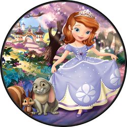 Painel Redondo 50x50 - Princesas - PAINEL E CORES