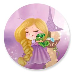 Painel Redondo 50x50 - Rapunzel - PAINEL E CORES