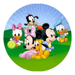 Painel Redondo 50x50 - Turma do Mickey Baby - PAINEL E CORES